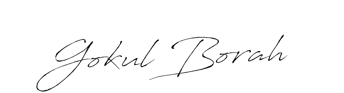 Make a beautiful signature design for name Gokul Borah. With this signature (Antro_Vectra) style, you can create a handwritten signature for free. Gokul Borah signature style 6 images and pictures png