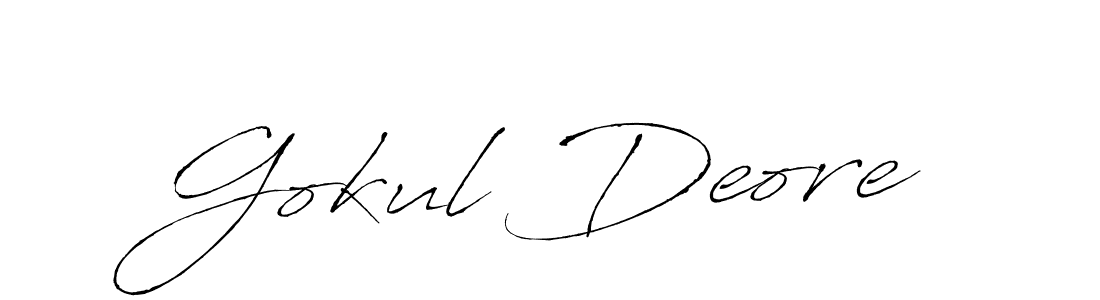 How to make Gokul Deore name signature. Use Antro_Vectra style for creating short signs online. This is the latest handwritten sign. Gokul Deore signature style 6 images and pictures png