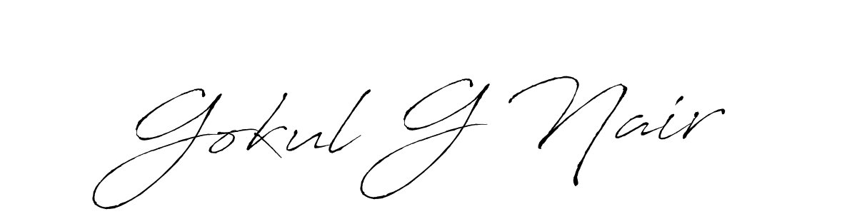 Make a beautiful signature design for name Gokul G Nair. With this signature (Antro_Vectra) style, you can create a handwritten signature for free. Gokul G Nair signature style 6 images and pictures png