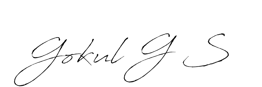 if you are searching for the best signature style for your name Gokul G S. so please give up your signature search. here we have designed multiple signature styles  using Antro_Vectra. Gokul G S signature style 6 images and pictures png