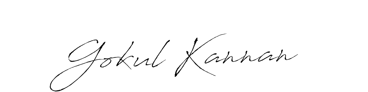How to make Gokul Kannan name signature. Use Antro_Vectra style for creating short signs online. This is the latest handwritten sign. Gokul Kannan signature style 6 images and pictures png