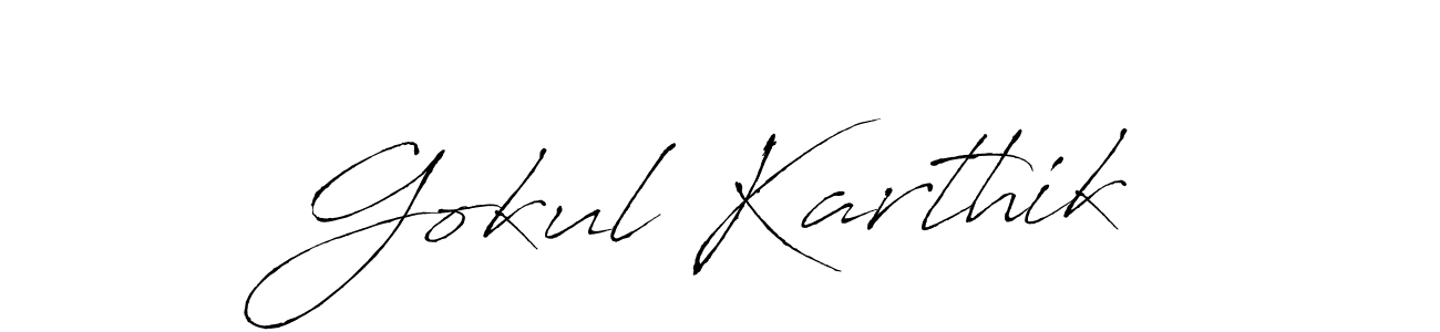 Design your own signature with our free online signature maker. With this signature software, you can create a handwritten (Antro_Vectra) signature for name Gokul Karthik. Gokul Karthik signature style 6 images and pictures png