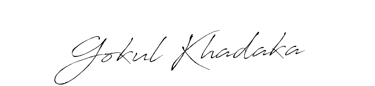 Make a beautiful signature design for name Gokul Khadaka. With this signature (Antro_Vectra) style, you can create a handwritten signature for free. Gokul Khadaka signature style 6 images and pictures png