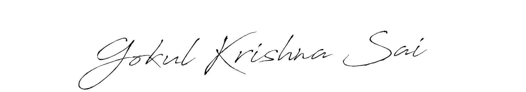 Make a beautiful signature design for name Gokul Krishna Sai. With this signature (Antro_Vectra) style, you can create a handwritten signature for free. Gokul Krishna Sai signature style 6 images and pictures png