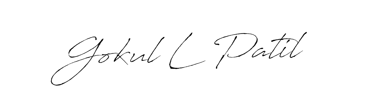 Create a beautiful signature design for name Gokul L Patil. With this signature (Antro_Vectra) fonts, you can make a handwritten signature for free. Gokul L Patil signature style 6 images and pictures png