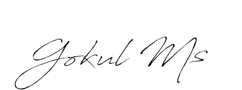 Create a beautiful signature design for name Gokul Ms. With this signature (Antro_Vectra) fonts, you can make a handwritten signature for free. Gokul Ms signature style 6 images and pictures png