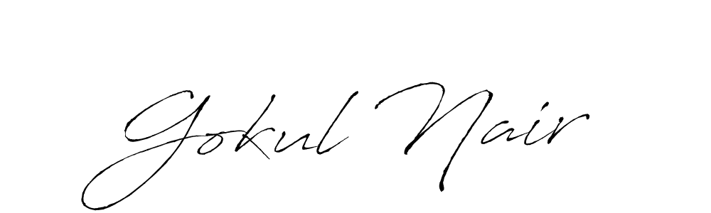 Design your own signature with our free online signature maker. With this signature software, you can create a handwritten (Antro_Vectra) signature for name Gokul Nair. Gokul Nair signature style 6 images and pictures png