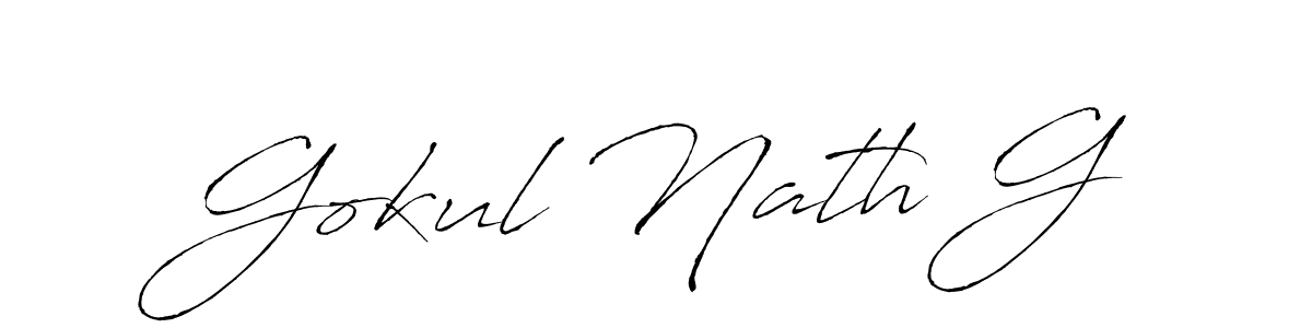 Make a beautiful signature design for name Gokul Nath G. With this signature (Antro_Vectra) style, you can create a handwritten signature for free. Gokul Nath G signature style 6 images and pictures png