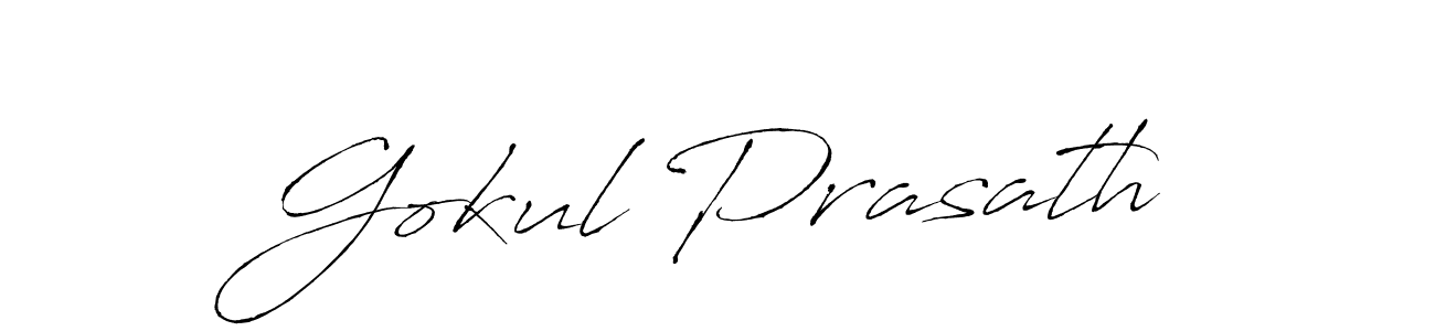 Make a beautiful signature design for name Gokul Prasath. With this signature (Antro_Vectra) style, you can create a handwritten signature for free. Gokul Prasath signature style 6 images and pictures png