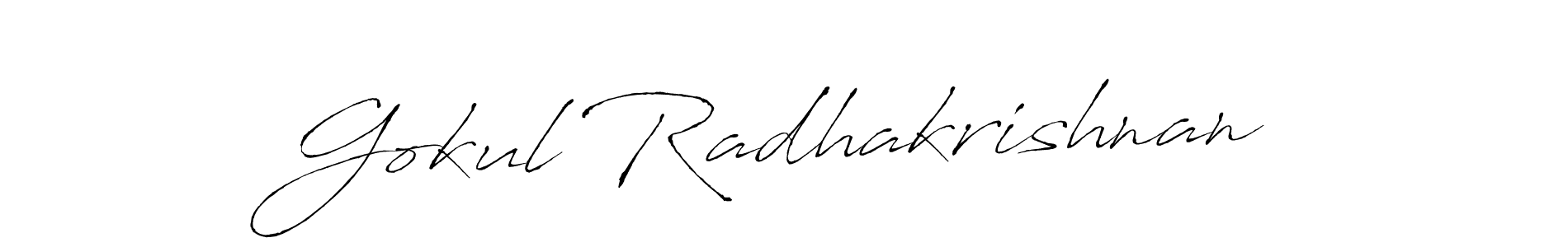 Create a beautiful signature design for name Gokul Radhakrishnan. With this signature (Antro_Vectra) fonts, you can make a handwritten signature for free. Gokul Radhakrishnan signature style 6 images and pictures png