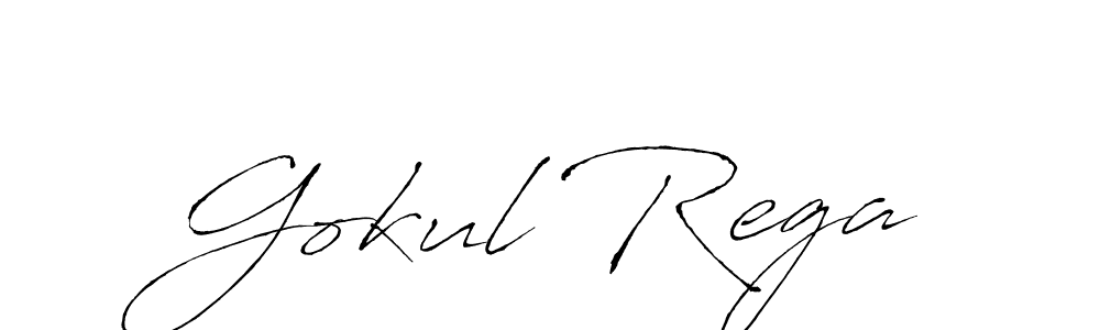 Create a beautiful signature design for name Gokul Rega. With this signature (Antro_Vectra) fonts, you can make a handwritten signature for free. Gokul Rega signature style 6 images and pictures png