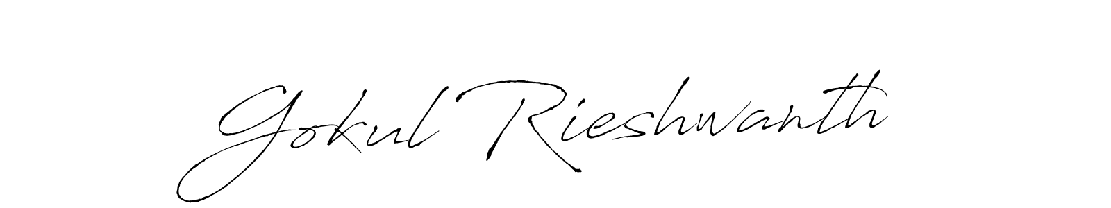 Make a beautiful signature design for name Gokul Rieshwanth. With this signature (Antro_Vectra) style, you can create a handwritten signature for free. Gokul Rieshwanth signature style 6 images and pictures png