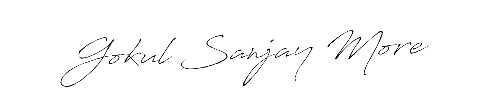 You can use this online signature creator to create a handwritten signature for the name Gokul Sanjay More. This is the best online autograph maker. Gokul Sanjay More signature style 6 images and pictures png