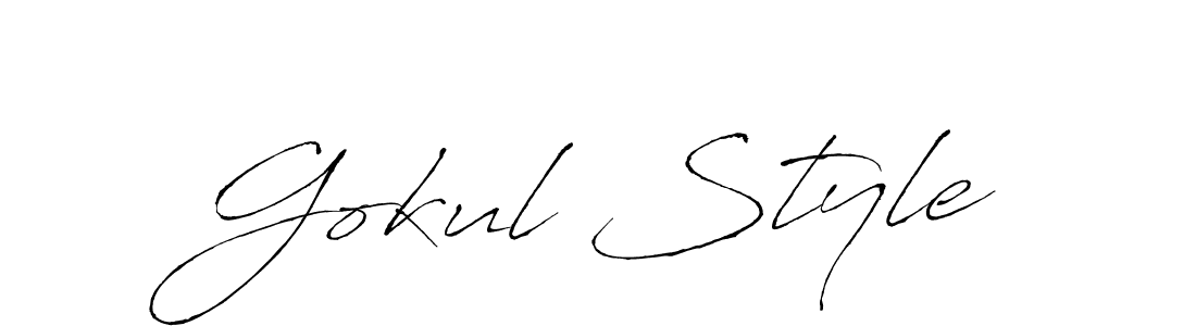 Create a beautiful signature design for name Gokul Style. With this signature (Antro_Vectra) fonts, you can make a handwritten signature for free. Gokul Style signature style 6 images and pictures png