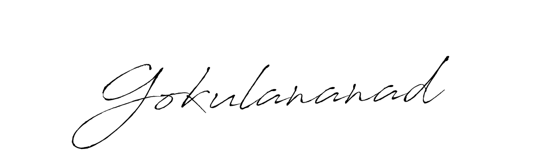 Gokulananad stylish signature style. Best Handwritten Sign (Antro_Vectra) for my name. Handwritten Signature Collection Ideas for my name Gokulananad. Gokulananad signature style 6 images and pictures png