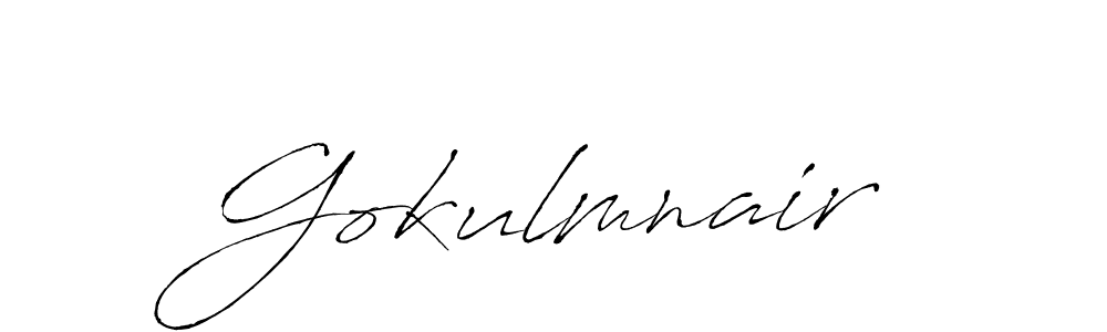 Also we have Gokulmnair name is the best signature style. Create professional handwritten signature collection using Antro_Vectra autograph style. Gokulmnair signature style 6 images and pictures png