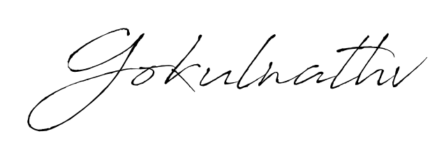 Make your name Gokulnathv memorable on every contract using Antro_Vectra autograph style. Instant transparent background export available. Gokulnathv signature style 6 images and pictures png
