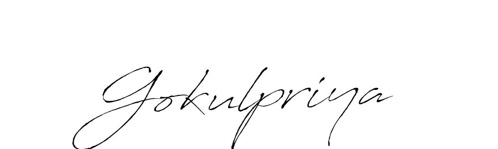 Also You can easily find your signature by using the search form. We will create Gokulpriya name handwritten signature images for you free of cost using Antro_Vectra sign style. Gokulpriya signature style 6 images and pictures png