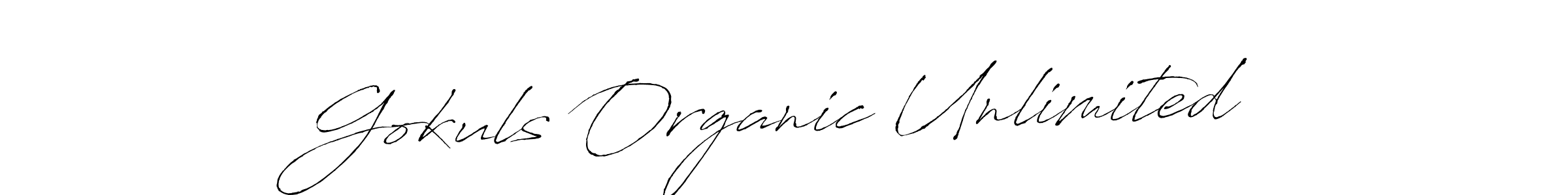 Use a signature maker to create a handwritten signature online. With this signature software, you can design (Antro_Vectra) your own signature for name Gokuls Organic Unlimited. Gokuls Organic Unlimited signature style 6 images and pictures png