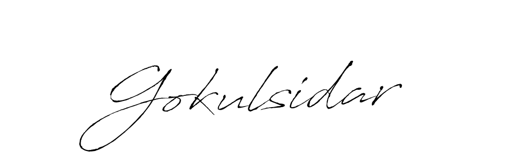 Make a beautiful signature design for name Gokulsidar. With this signature (Antro_Vectra) style, you can create a handwritten signature for free. Gokulsidar signature style 6 images and pictures png