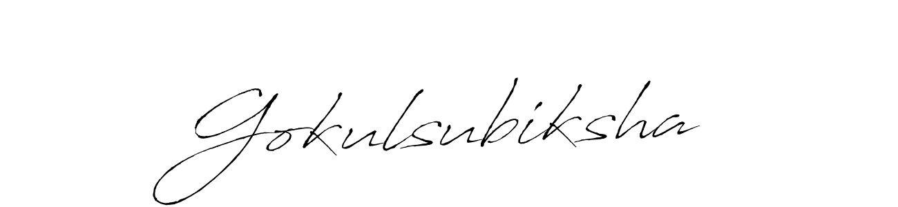 Also we have Gokulsubiksha name is the best signature style. Create professional handwritten signature collection using Antro_Vectra autograph style. Gokulsubiksha signature style 6 images and pictures png