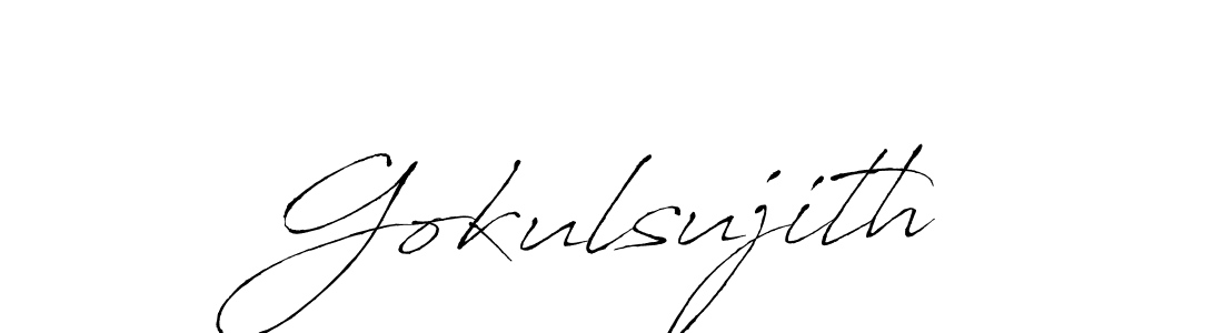 Design your own signature with our free online signature maker. With this signature software, you can create a handwritten (Antro_Vectra) signature for name Gokulsujith. Gokulsujith signature style 6 images and pictures png