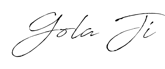Give your name Gola Ji an exquisite flair with the Antro_Vectra script font. Ideal for contracts, resumes, and formal letterheads. Gola Ji signature style 6 images and pictures png