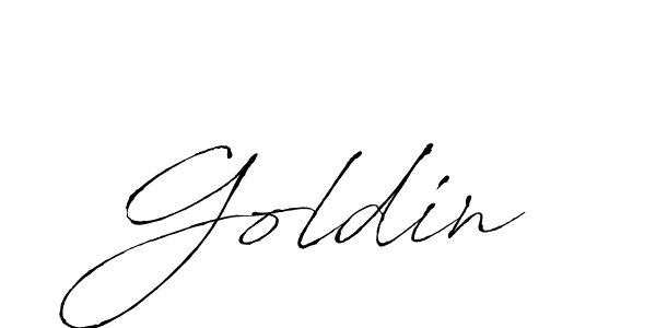 Make a beautiful signature design for name Goldin. With this signature (Antro_Vectra) style, you can create a handwritten signature for free. Goldin signature style 6 images and pictures png