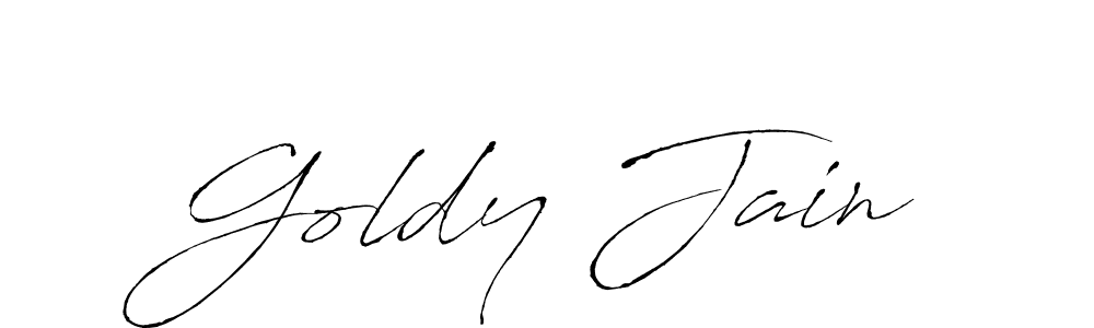 How to make Goldy Jain name signature. Use Antro_Vectra style for creating short signs online. This is the latest handwritten sign. Goldy Jain signature style 6 images and pictures png
