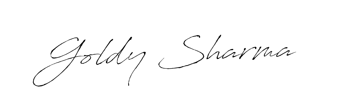 How to make Goldy Sharma signature? Antro_Vectra is a professional autograph style. Create handwritten signature for Goldy Sharma name. Goldy Sharma signature style 6 images and pictures png