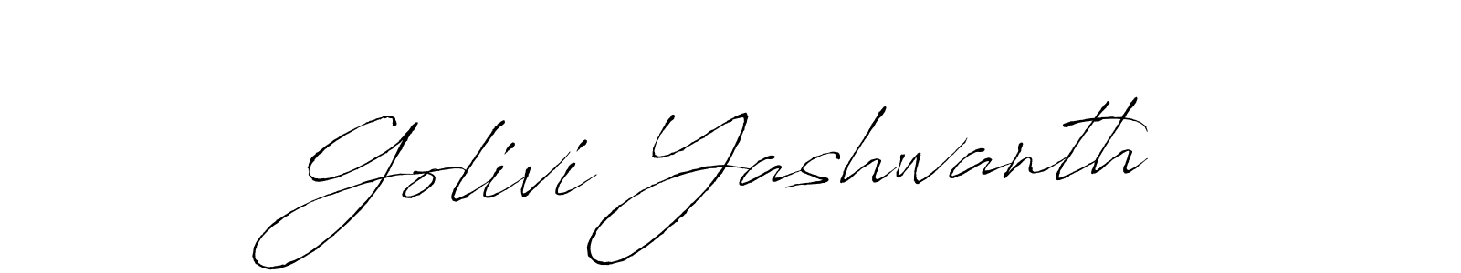 The best way (Antro_Vectra) to make a short signature is to pick only two or three words in your name. The name Golivi Yashwanth include a total of six letters. For converting this name. Golivi Yashwanth signature style 6 images and pictures png