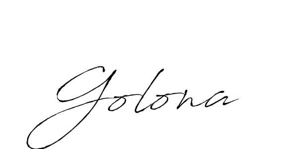 Make a beautiful signature design for name Golona. With this signature (Antro_Vectra) style, you can create a handwritten signature for free. Golona signature style 6 images and pictures png