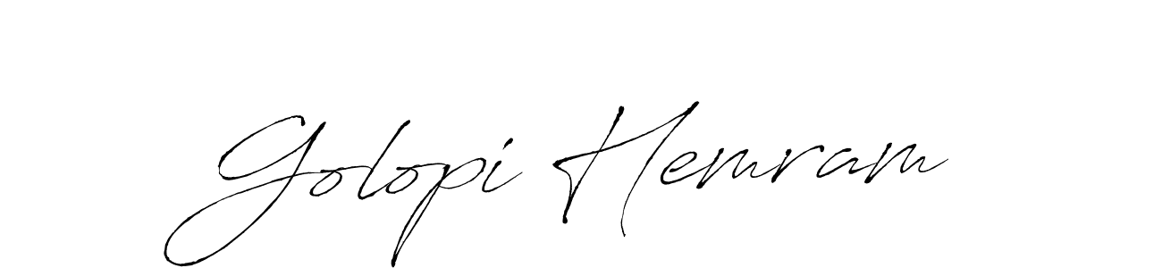 Also we have Golopi Hemram name is the best signature style. Create professional handwritten signature collection using Antro_Vectra autograph style. Golopi Hemram signature style 6 images and pictures png