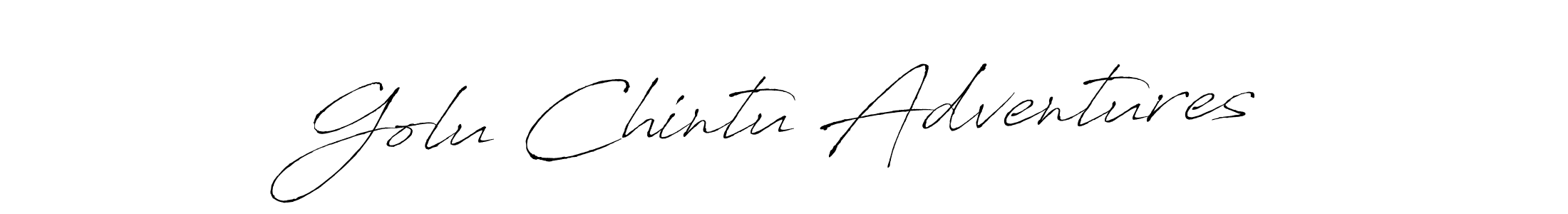 Make a beautiful signature design for name Golu Chintu Adventures. With this signature (Antro_Vectra) style, you can create a handwritten signature for free. Golu Chintu Adventures signature style 6 images and pictures png