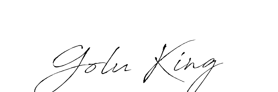 Golu King stylish signature style. Best Handwritten Sign (Antro_Vectra) for my name. Handwritten Signature Collection Ideas for my name Golu King. Golu King signature style 6 images and pictures png