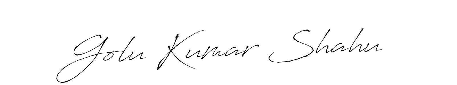 Make a beautiful signature design for name Golu Kumar Shahu. With this signature (Antro_Vectra) style, you can create a handwritten signature for free. Golu Kumar Shahu signature style 6 images and pictures png