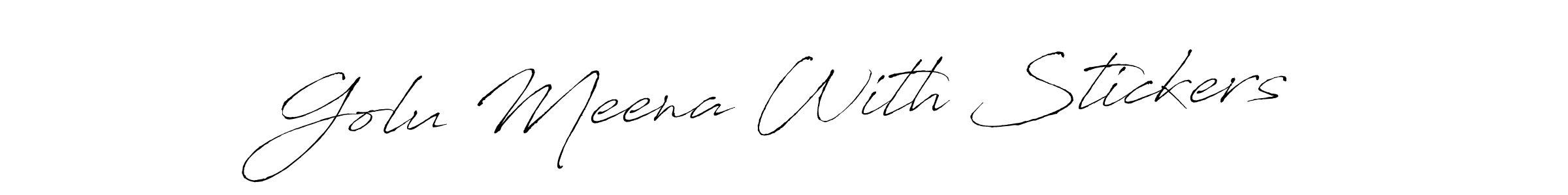 Also You can easily find your signature by using the search form. We will create Golu Meena With Stickers name handwritten signature images for you free of cost using Antro_Vectra sign style. Golu Meena With Stickers signature style 6 images and pictures png