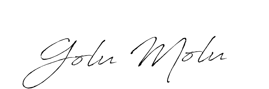 Make a beautiful signature design for name Golu Molu. With this signature (Antro_Vectra) style, you can create a handwritten signature for free. Golu Molu signature style 6 images and pictures png