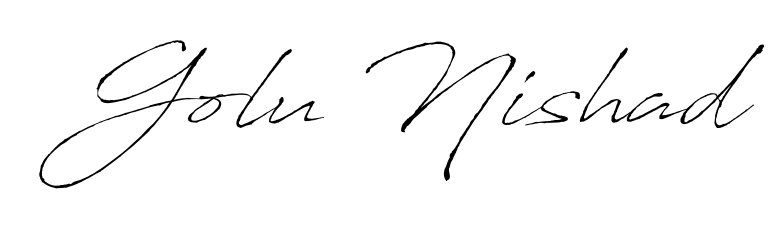Designed for modern professionals: Golu Nishad name signature crafted with Antro_Vectra script. Ready for digital PDF workflows. Golu Nishad signature style 6 images and pictures png