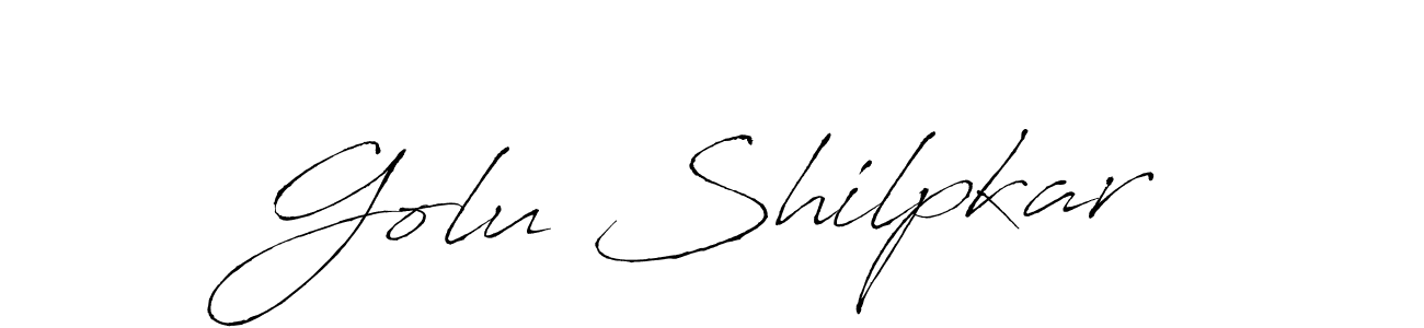The best way (Antro_Vectra) to make a short signature is to pick only two or three words in your name. The name Golu Shilpkar include a total of six letters. For converting this name. Golu Shilpkar signature style 6 images and pictures png