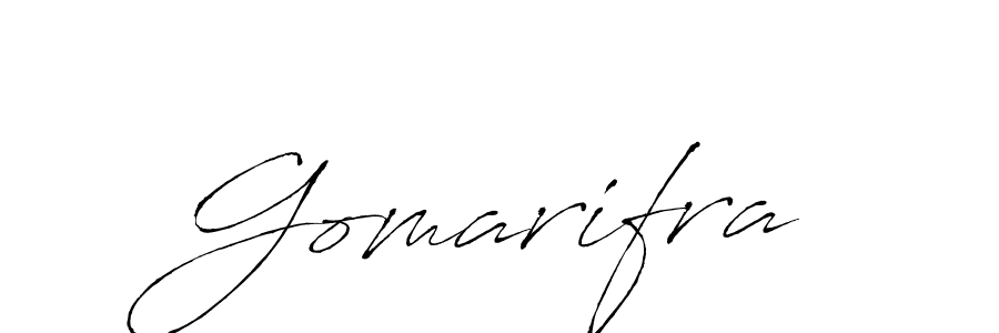 Use a signature maker to create a handwritten signature online. With this signature software, you can design (Antro_Vectra) your own signature for name Gomarifra. Gomarifra signature style 6 images and pictures png