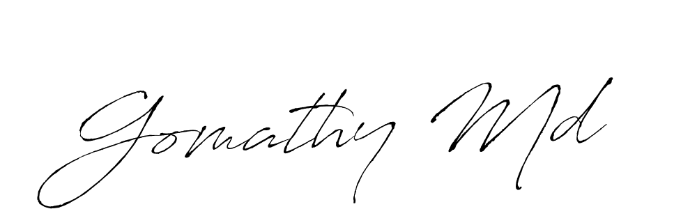 How to make Gomathy Md signature? Antro_Vectra is a professional autograph style. Create handwritten signature for Gomathy Md name. Gomathy Md signature style 6 images and pictures png