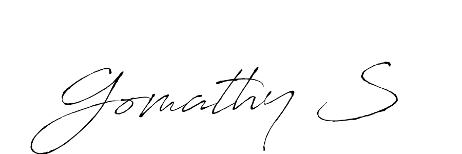 Make a beautiful signature design for name Gomathy S. With this signature (Antro_Vectra) style, you can create a handwritten signature for free. Gomathy S signature style 6 images and pictures png