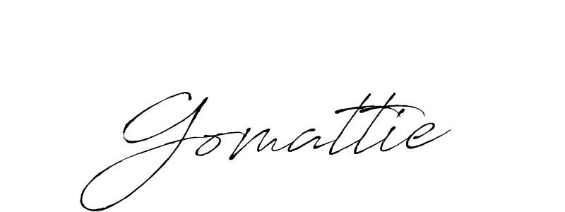 Design your own signature with our free online signature maker. With this signature software, you can create a handwritten (Antro_Vectra) signature for name Gomattie. Gomattie signature style 6 images and pictures png