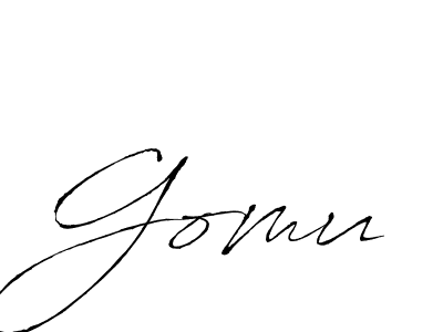 Create a beautiful signature design for name Gomu. With this signature (Antro_Vectra) fonts, you can make a handwritten signature for free. Gomu signature style 6 images and pictures png