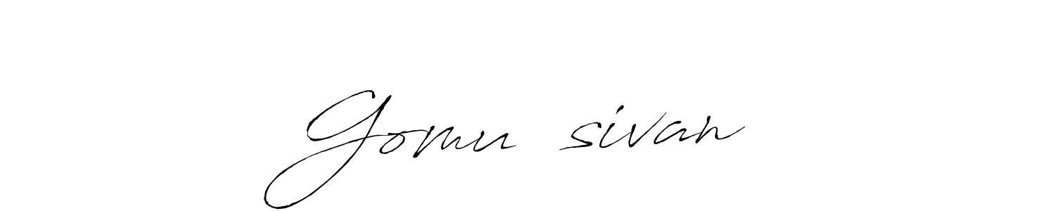 This is the best signature style for the Gomu⁠♥sivan name. Also you like these signature font (Antro_Vectra). Mix name signature. Gomu⁠♥sivan signature style 6 images and pictures png