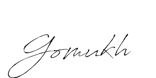 How to make Gomukh signature? Antro_Vectra is a professional autograph style. Create handwritten signature for Gomukh name. Gomukh signature style 6 images and pictures png