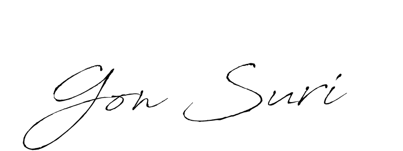 Design your own signature with our free online signature maker. With this signature software, you can create a handwritten (Antro_Vectra) signature for name Gon Suri. Gon Suri signature style 6 images and pictures png