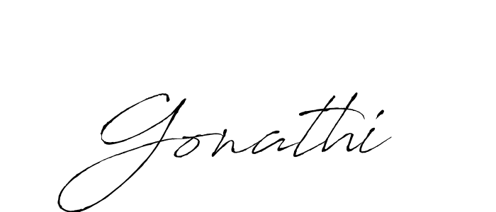 Make a beautiful signature design for name Gonathi. With this signature (Antro_Vectra) style, you can create a handwritten signature for free. Gonathi signature style 6 images and pictures png