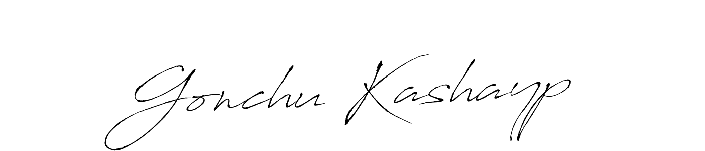 How to make Gonchu Kashayp signature? Antro_Vectra is a professional autograph style. Create handwritten signature for Gonchu Kashayp name. Gonchu Kashayp signature style 6 images and pictures png
